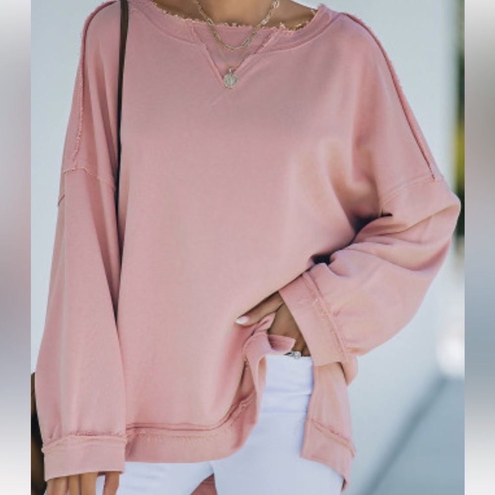 Frayed Edge Loose Fit Sweatshirt